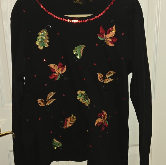 Quacker Factory Tops - Quacker Factory Top / Colorful Fall Leaves Top / NWOT